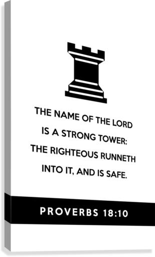 Proverbs 18:10 Bible Verse Wall Art Canvas Print