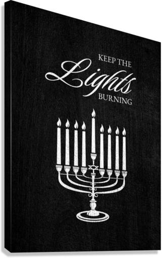 hanukkah lights silver Canvas Print