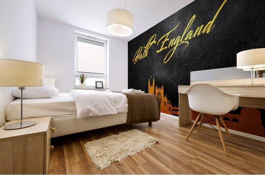 bath gold Mural print