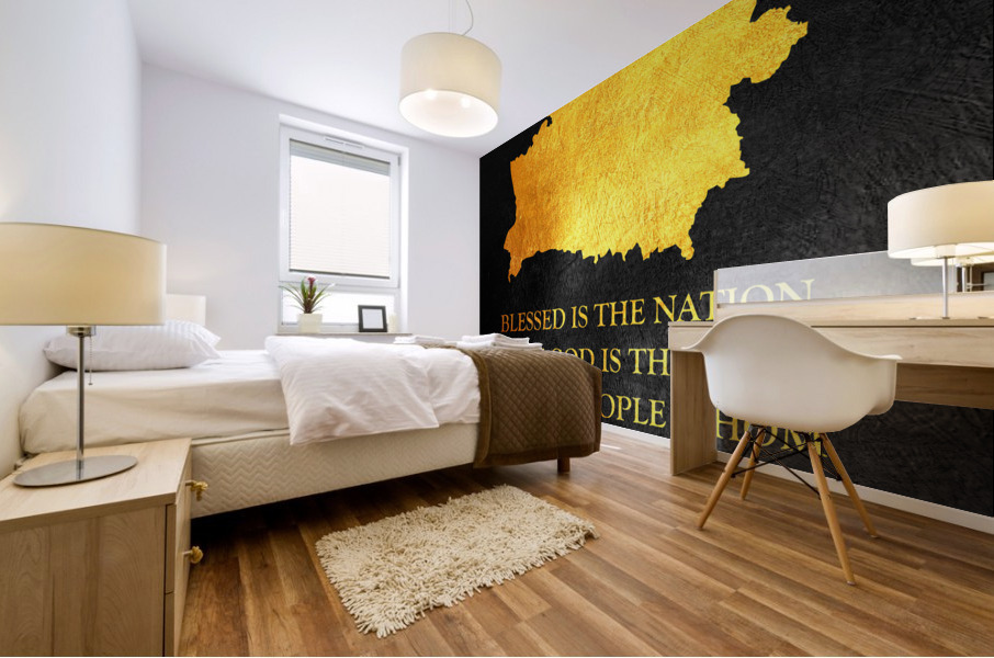 Belarus Gold Map Wall Art Mural print