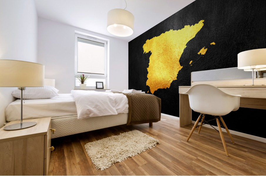spain gold map Mural print