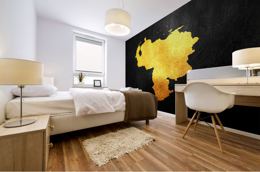 venezuela gold map Mural print