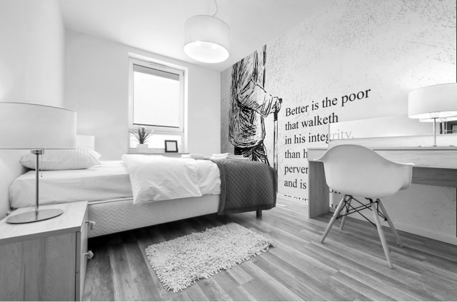Proverbs 19:1 Bible Verse Wall Art Mural print
