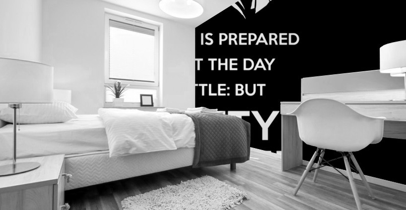 Proverbs 21 31 plain black Mural print