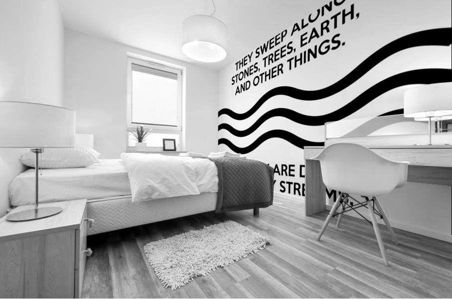 observe the waters white Mural print