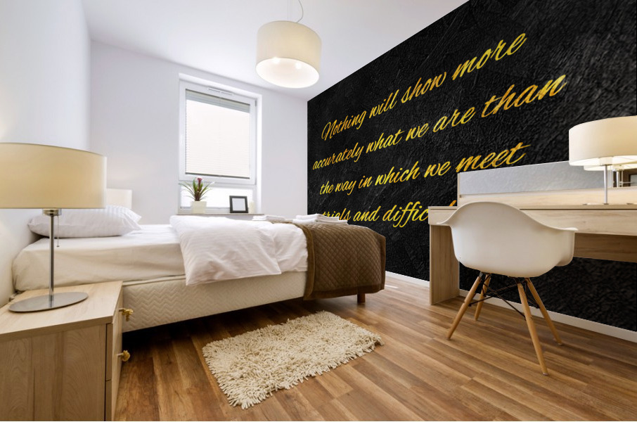 trials and difficulties gold Mural print