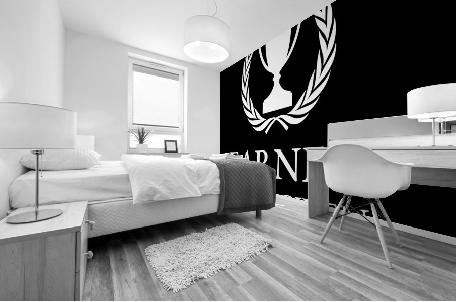 earned never given black Mural print