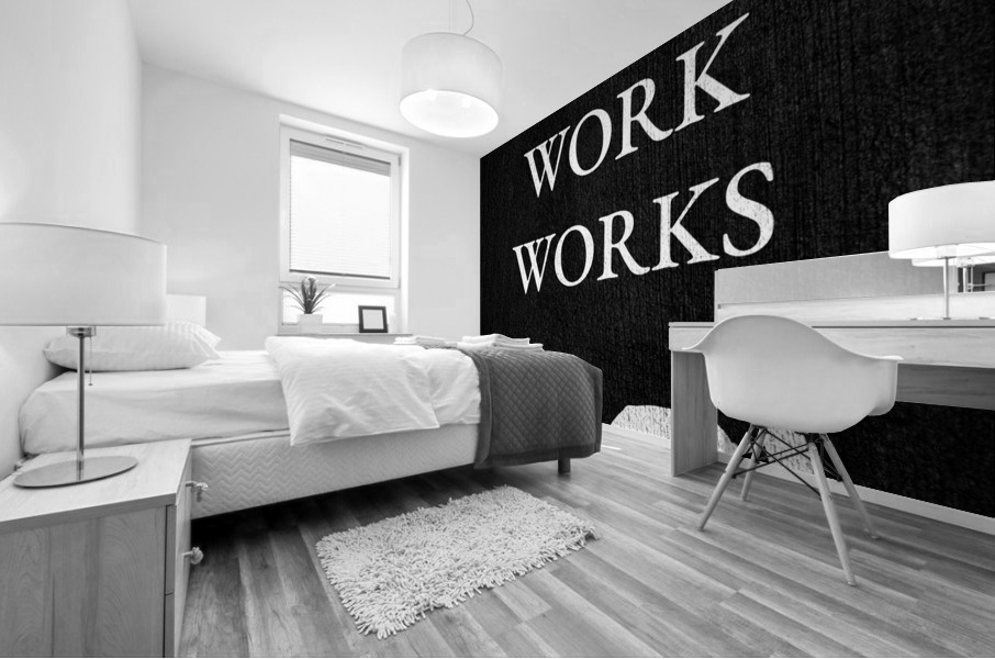 hard work works silver Mural print
