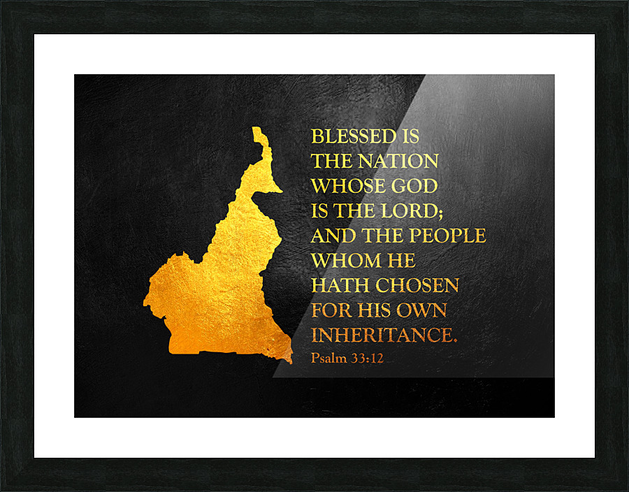 Cameroon Gold Map Wall Art Picture Frame print
