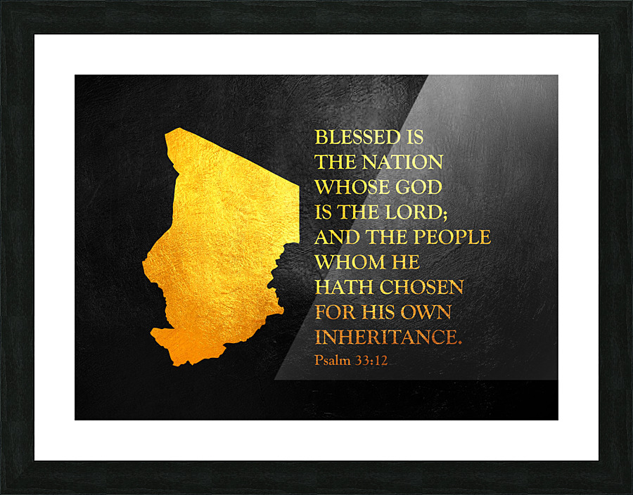 Chad Gold Map Wall Art Picture Frame print