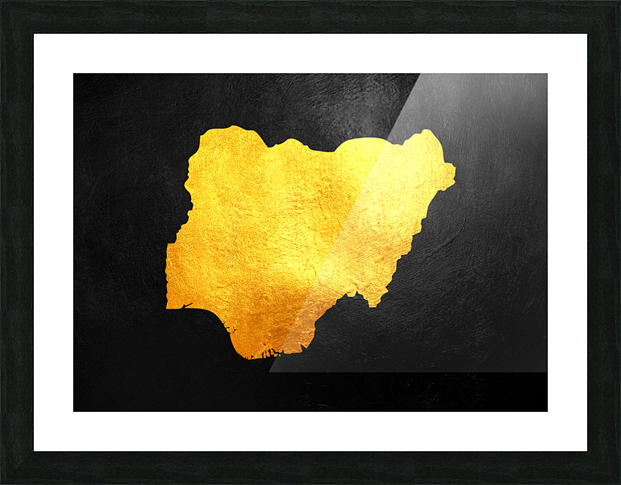 nigeria gold map Picture Frame print