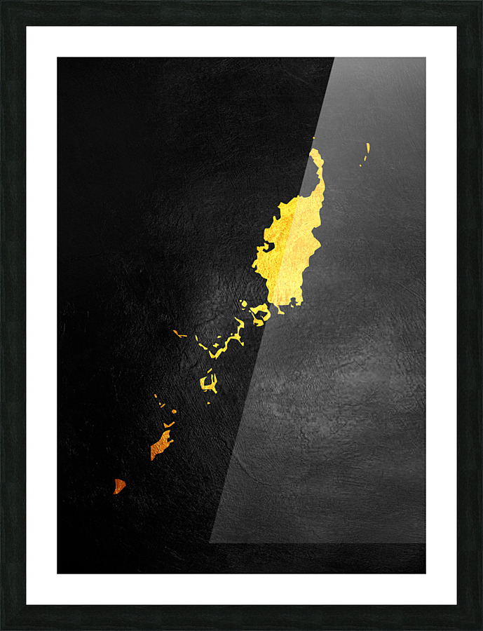 palau gold map Picture Frame print