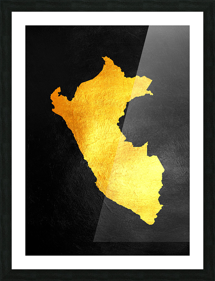 peru gold map Picture Frame print