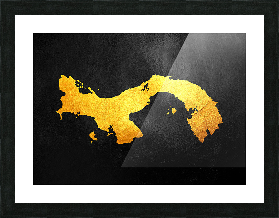 panama gold map Picture Frame print
