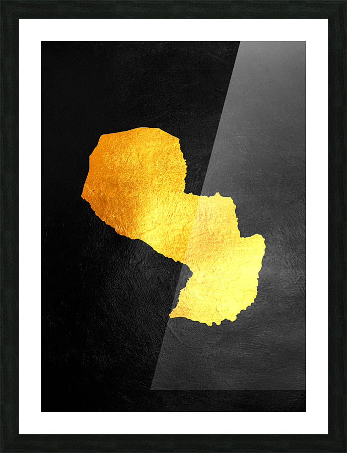 paraguay gold map Picture Frame print