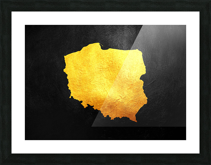 poland gold map Picture Frame print