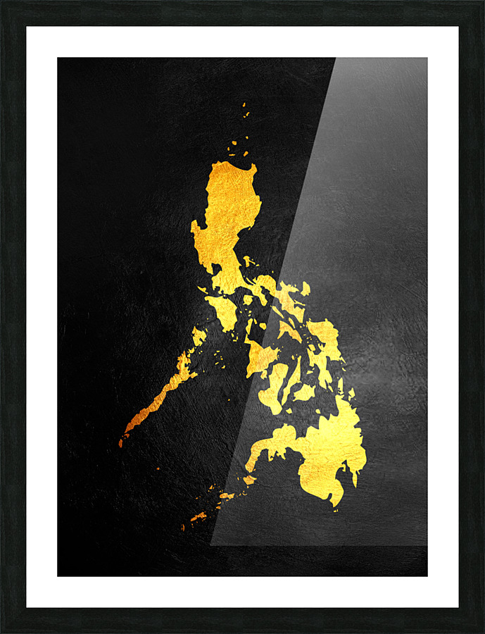 Philippines gold map Picture Frame print