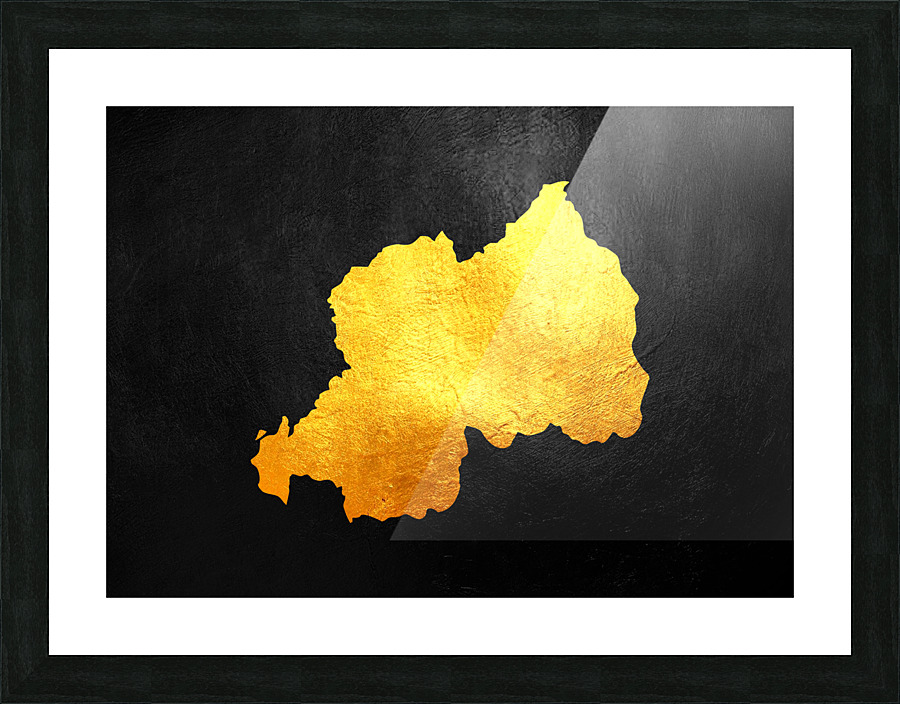 rwanda gold map Picture Frame print