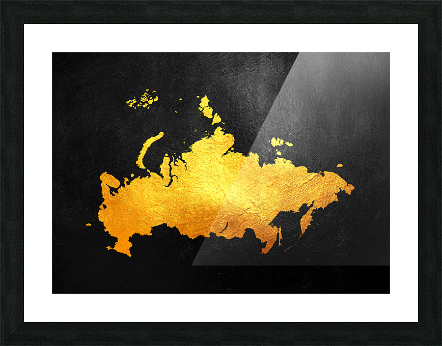 russia gold map Picture Frame print