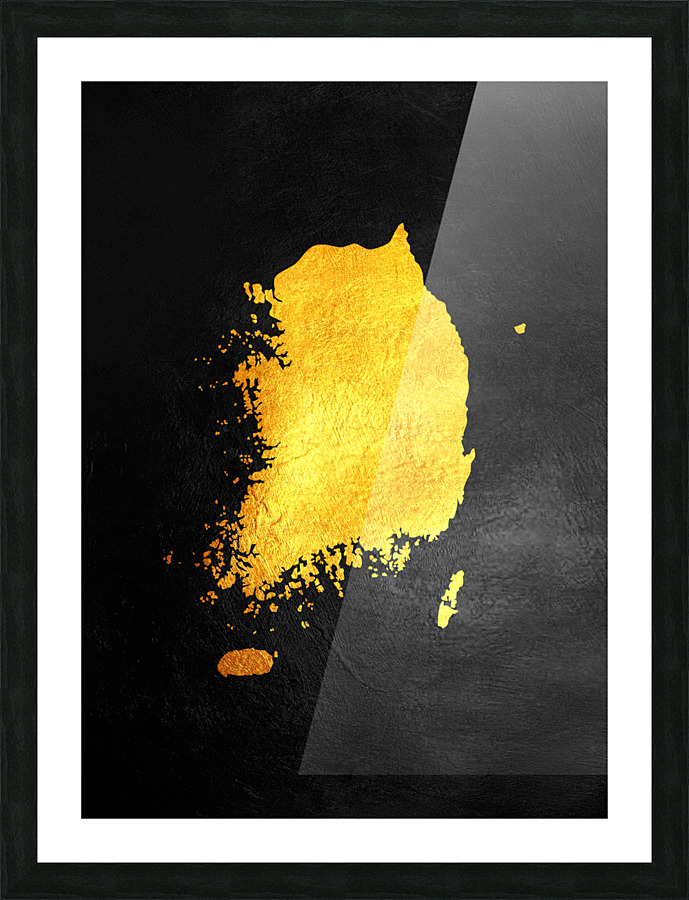 south korea gold map Picture Frame print