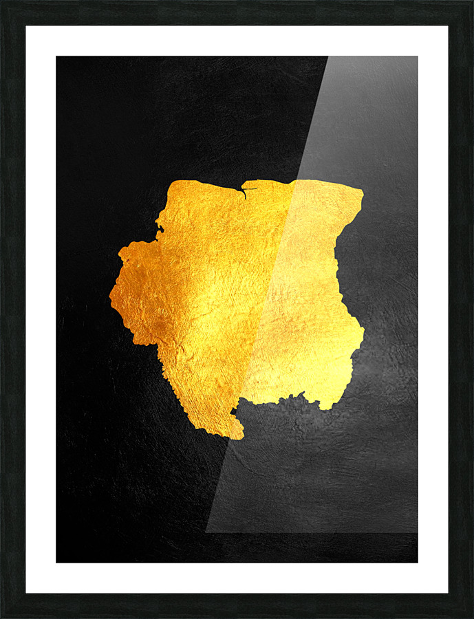 suriname gold map Picture Frame print