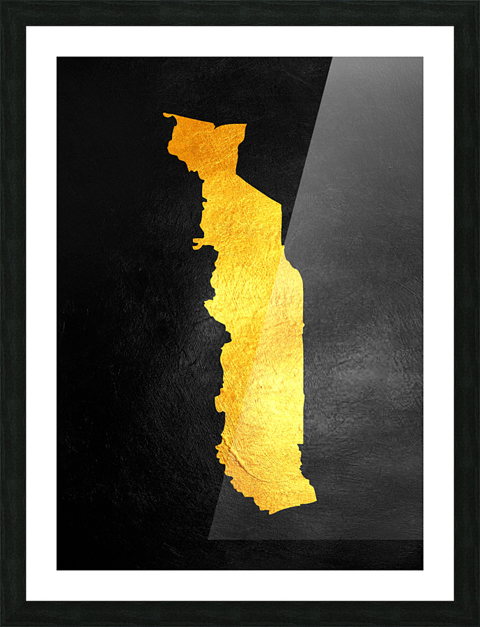 togo gold map Picture Frame print