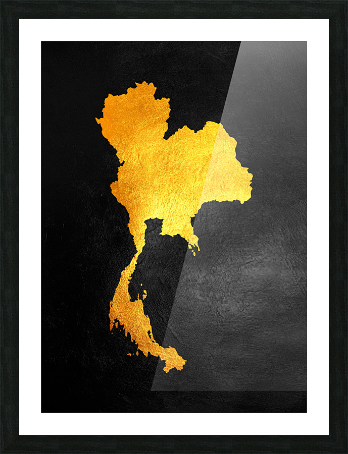 thailand gold map Picture Frame print
