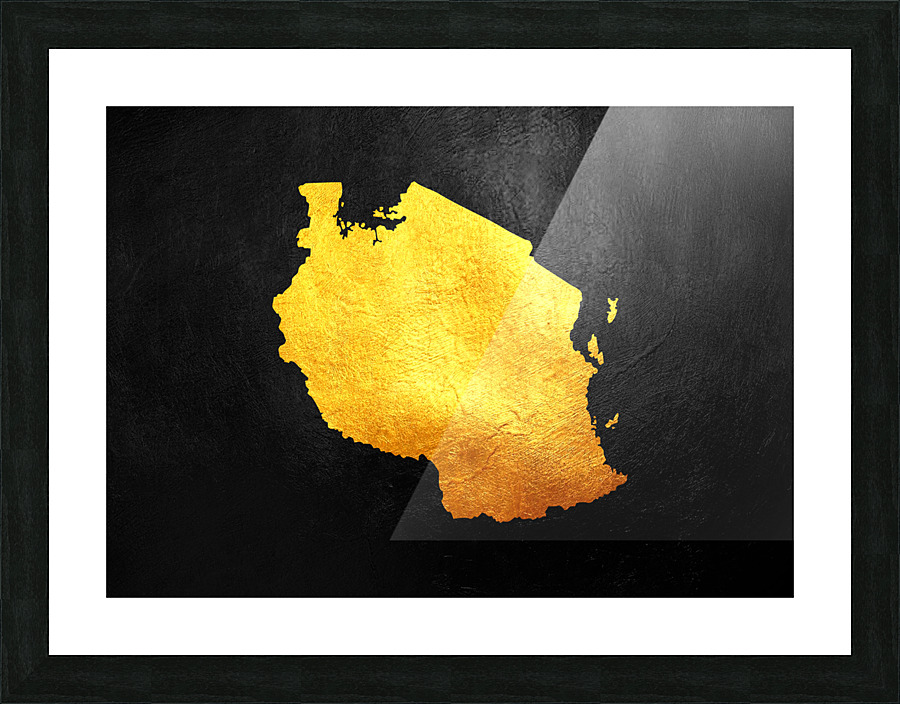 tanzania gold map Picture Frame print