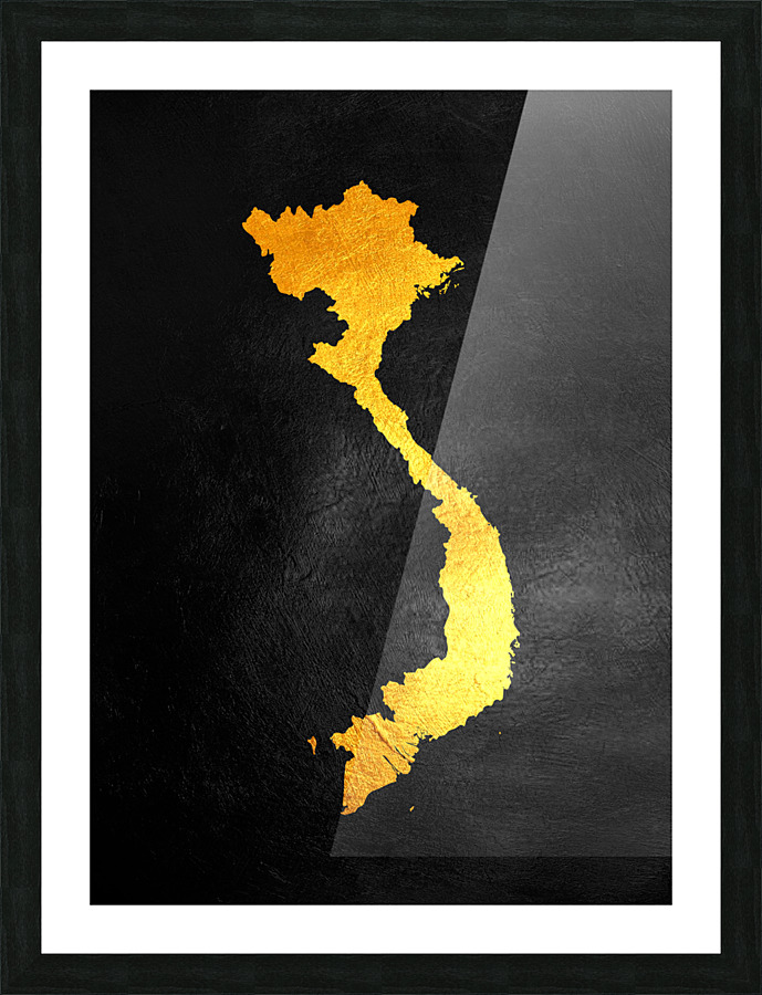 vietnam gold map Picture Frame print
