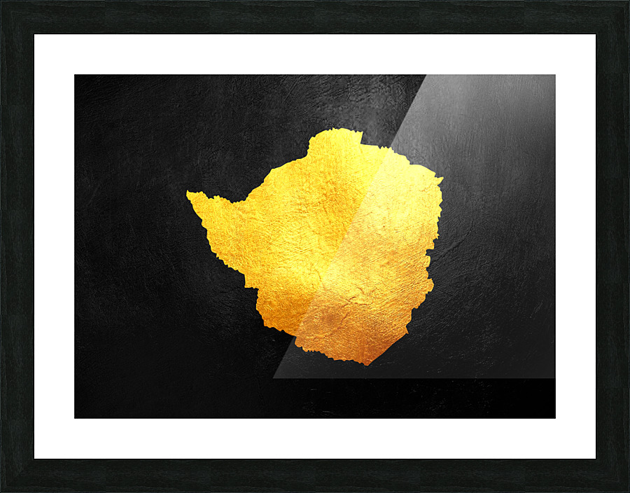 zimbabwe gold map Picture Frame print