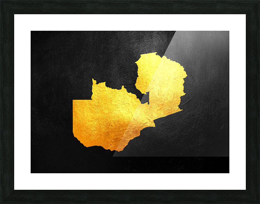zambia gold map Picture Frame print