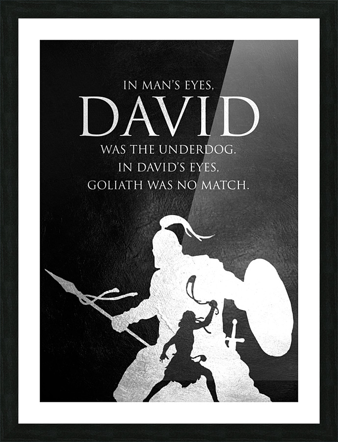David and Goliath Motivational Wall Art Picture Frame print