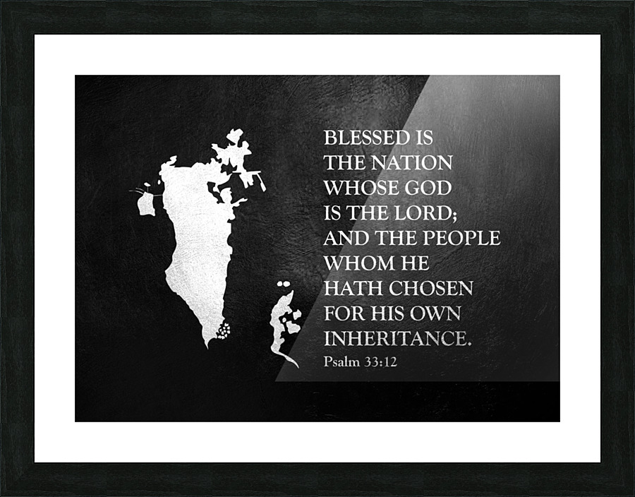 Bahrain Silver Map Wall Art Picture Frame print
