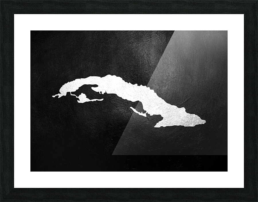 Cuba Silver Map Wall Art Picture Frame print