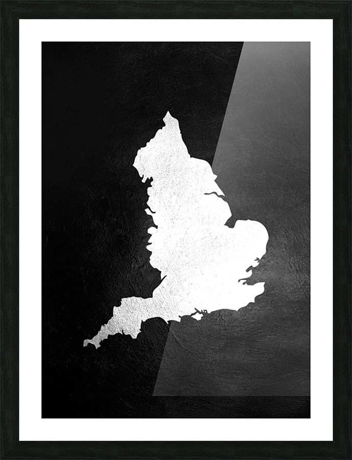 England Silver Map Wall Art Picture Frame print