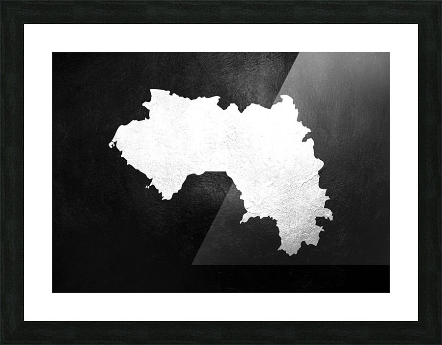 Guinea Silver Map Wall Art Picture Frame print