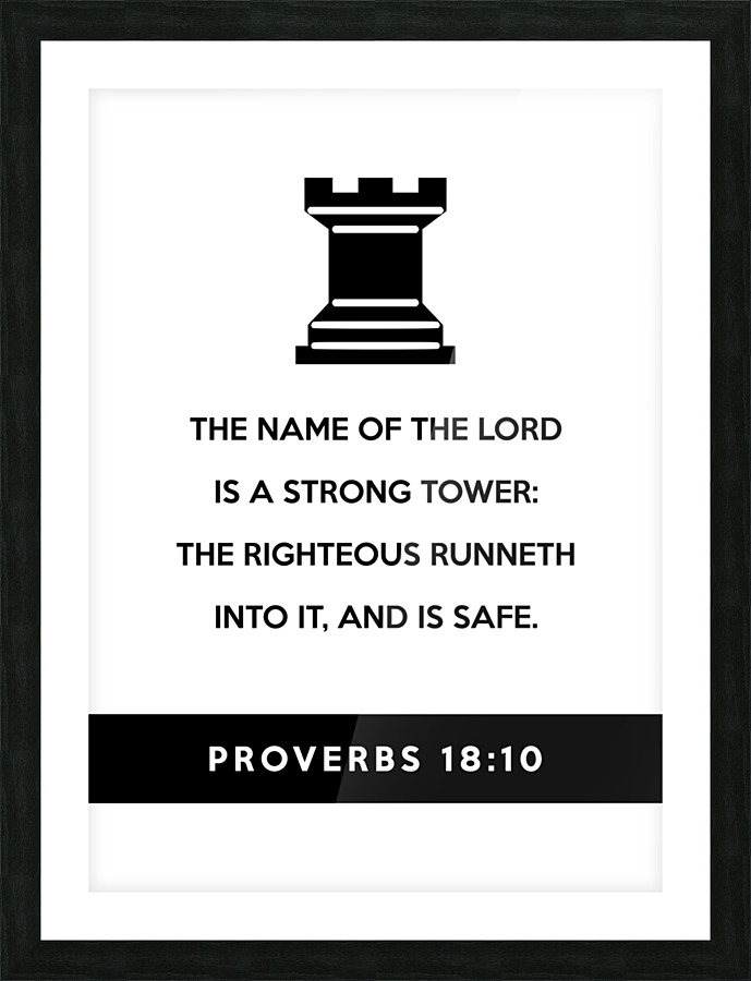 Proverbs 18:10 Bible Verse Wall Art Picture Frame print