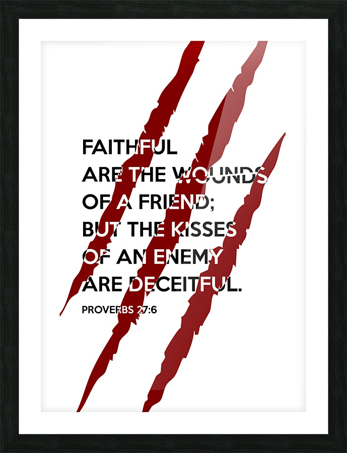 Proverbs 27:6 Bible Verse Wall Art Picture Frame print