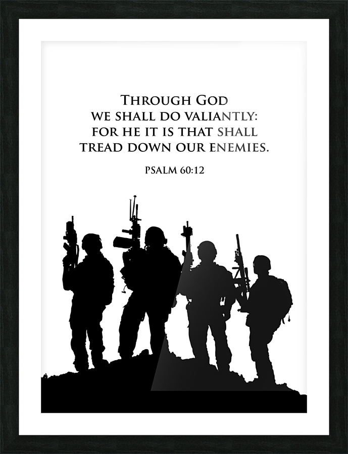 Psalm 60:12 Bible Verse Wall Art Picture Frame print