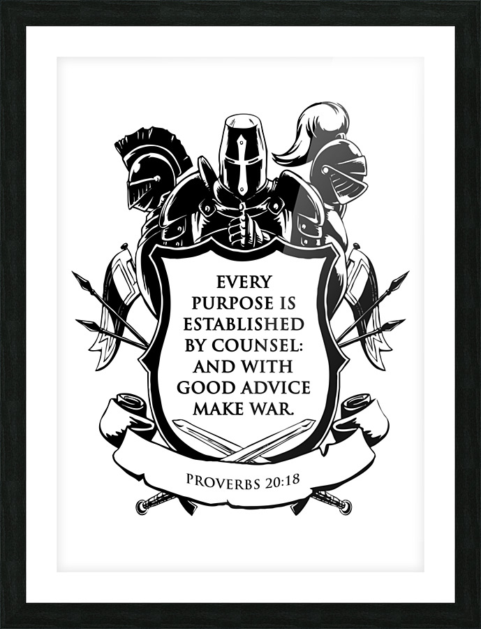 Proverbs 20 18 white Picture Frame print