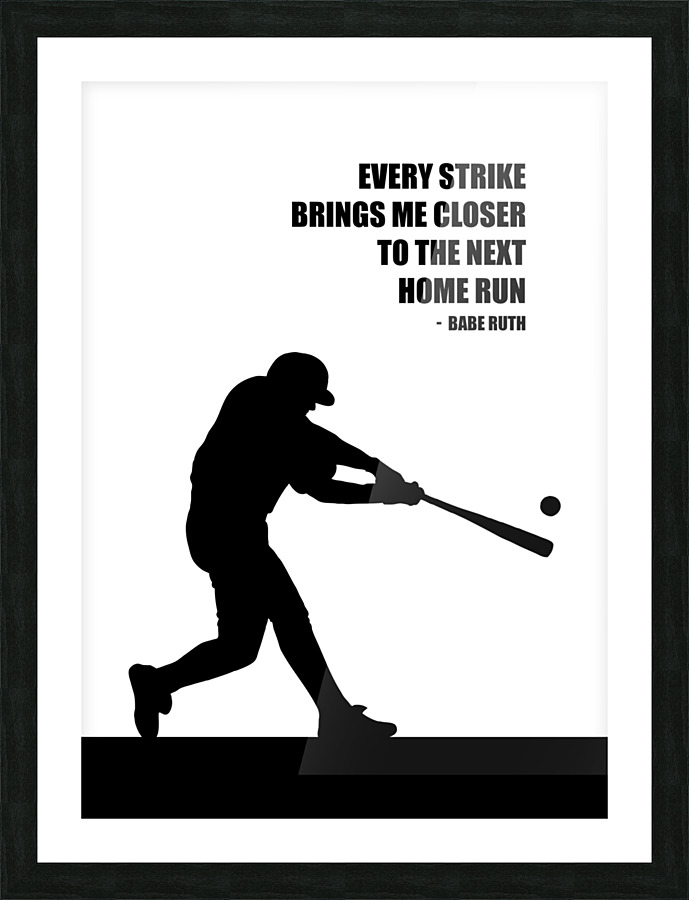 babe ruth white Picture Frame print
