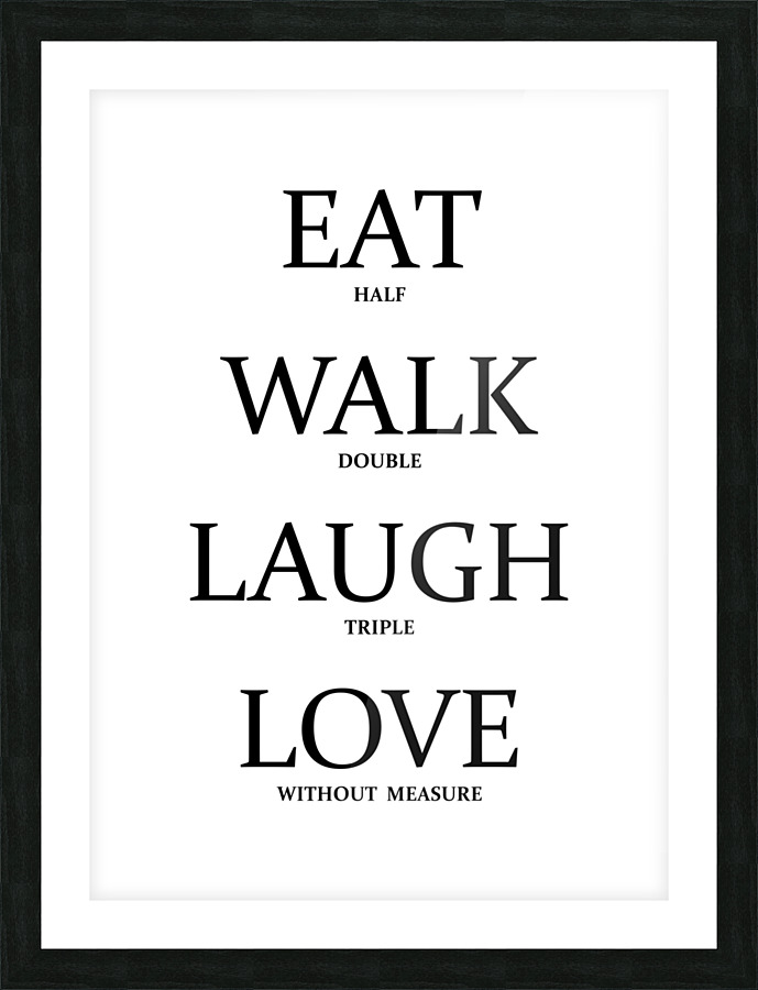 eat half white Picture Frame print