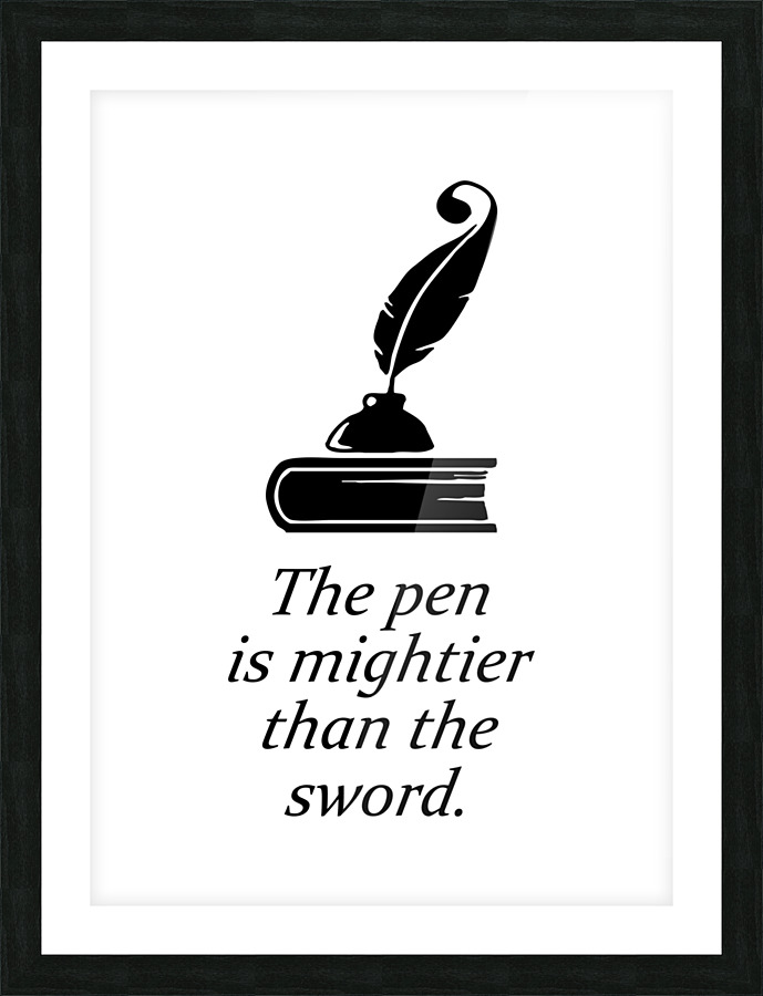 the pen is mightier than the sword white Picture Frame print