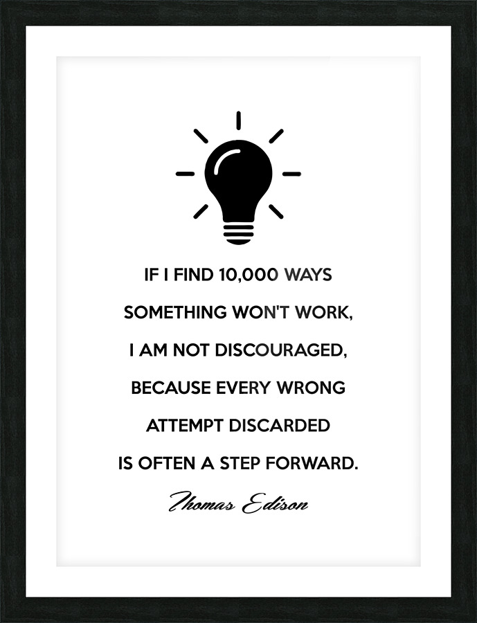 Thomas Edison white Picture Frame print