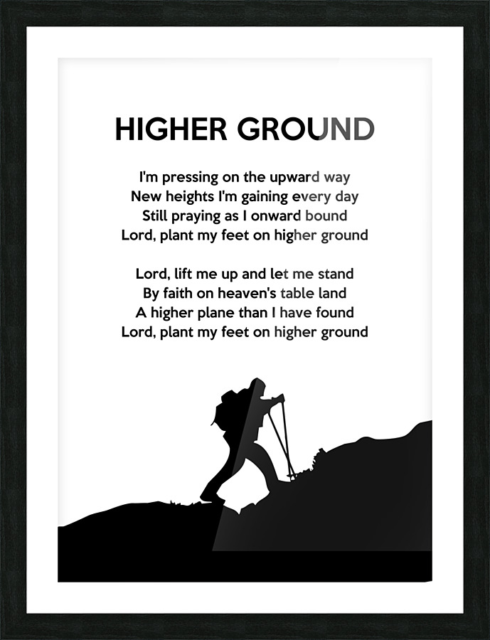 higher ground white Picture Frame print