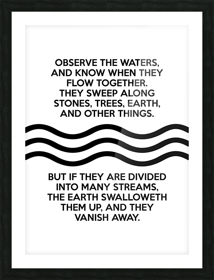 observe the waters white Picture Frame print