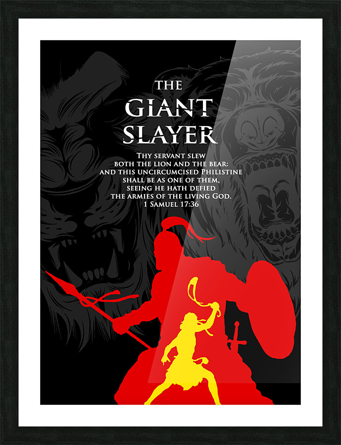 david and goliath 2 plain Picture Frame print
