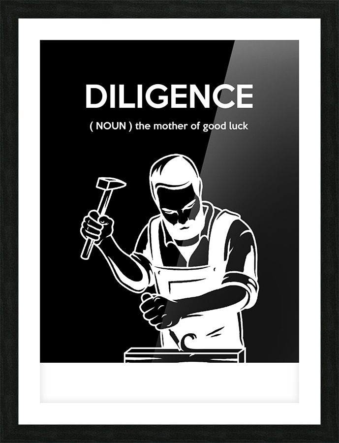 diligence black Picture Frame print