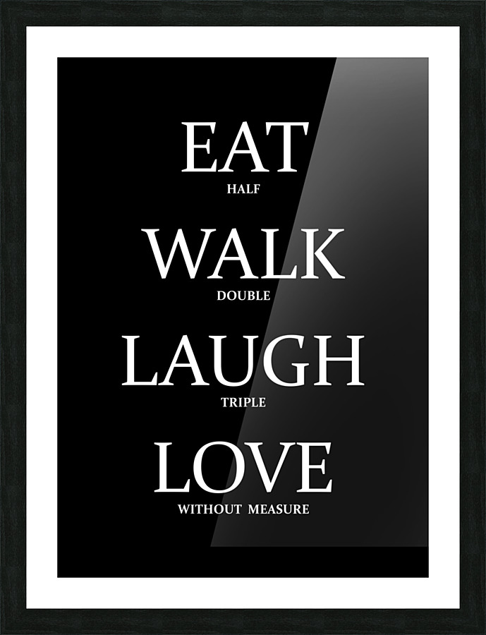 eat half black Picture Frame print