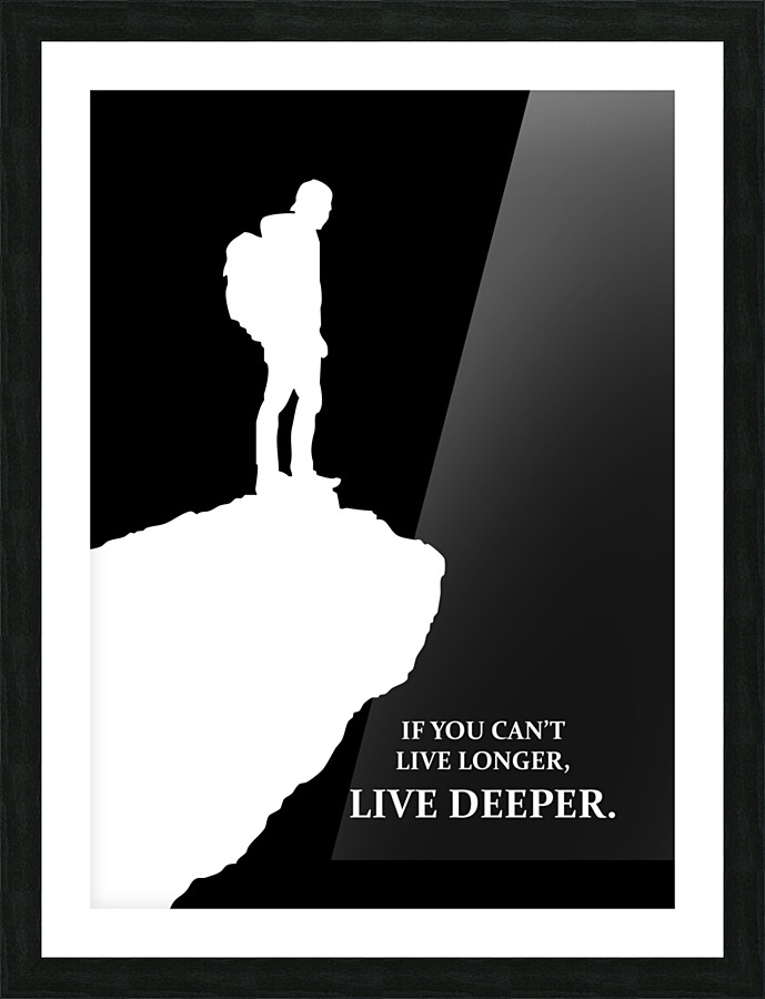 live deeper black Picture Frame print